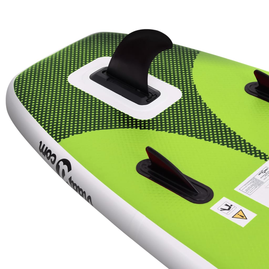 SUP-Board-Set Aufblasbar Grün 330x76x10 cm