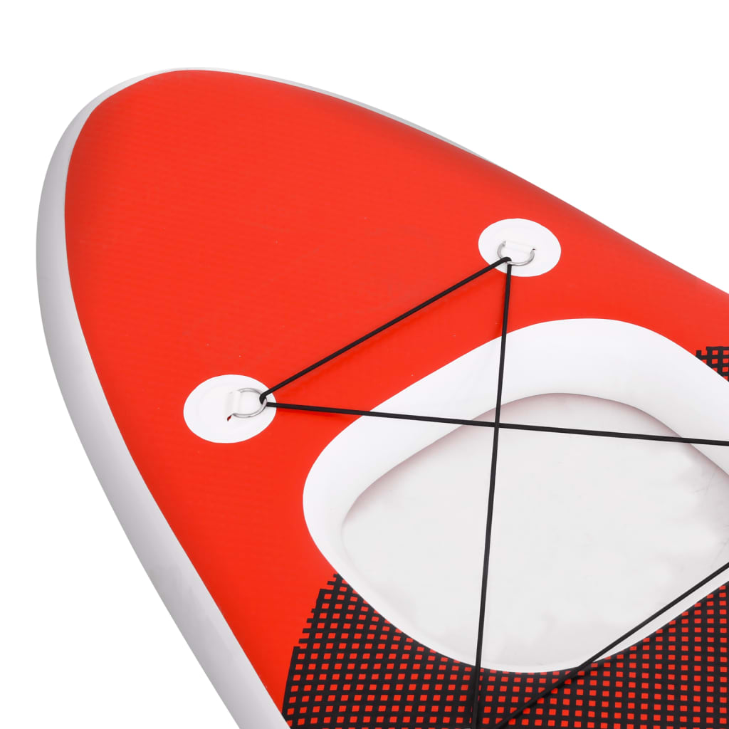 SUP-Board-Set Aufblasbar Rot 360x81x10 cm