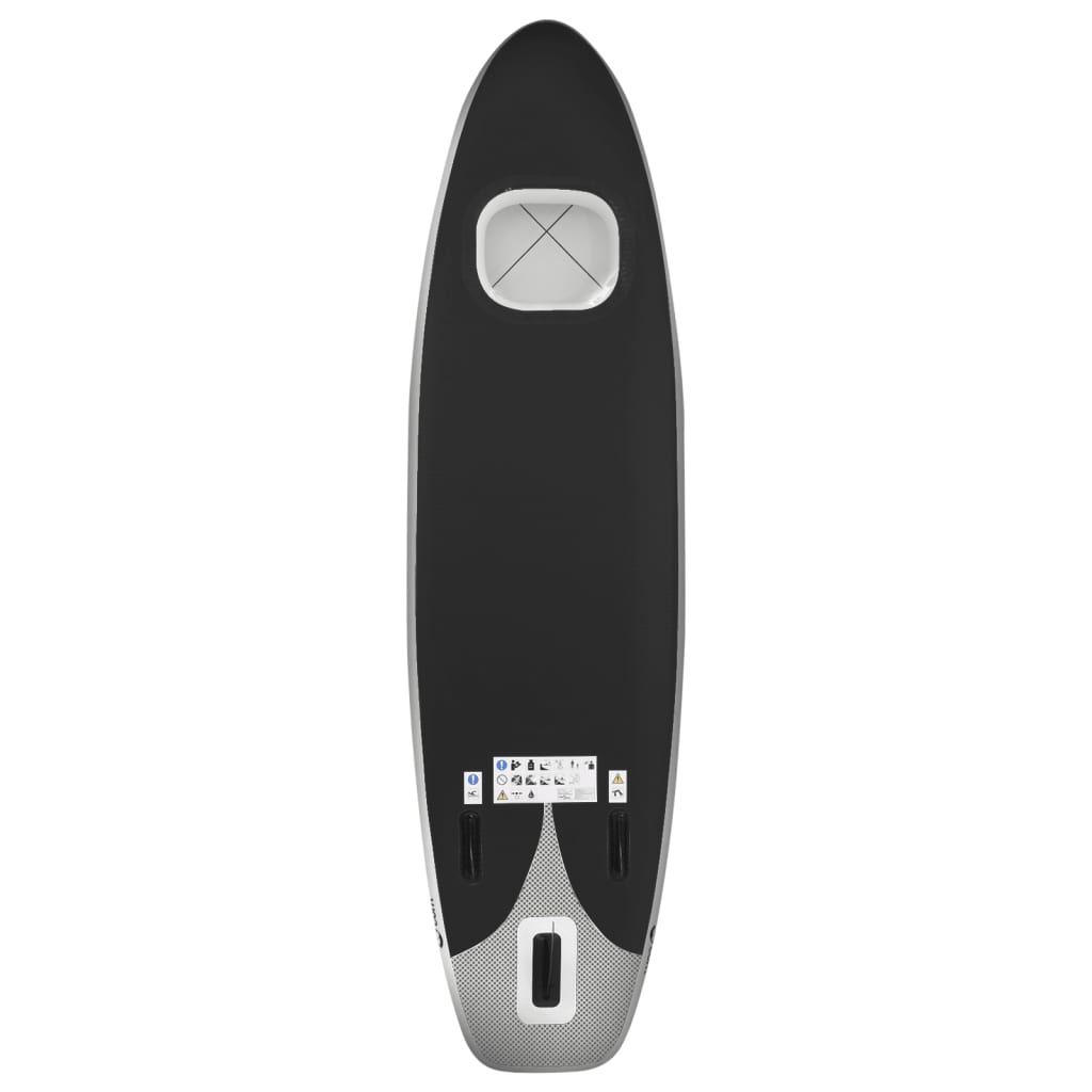 SUP-Board-Set Aufblasbar Schwarz 360x81x10 cm