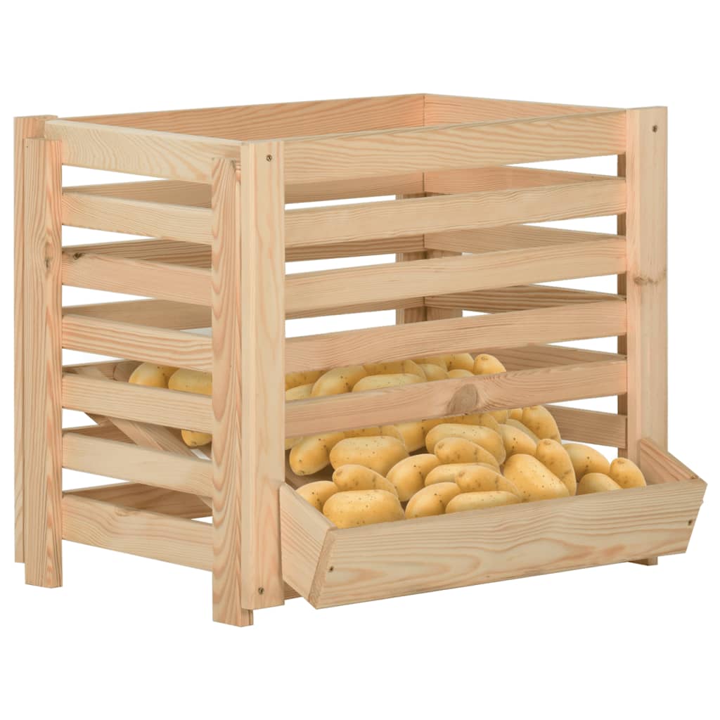 Potato crate 60x40x50 cm solid pine wood