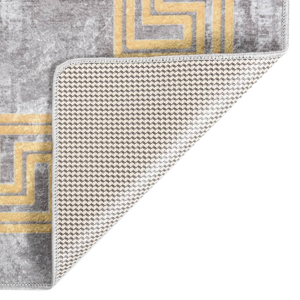Washable carpet 80x150 cm gray non-slip