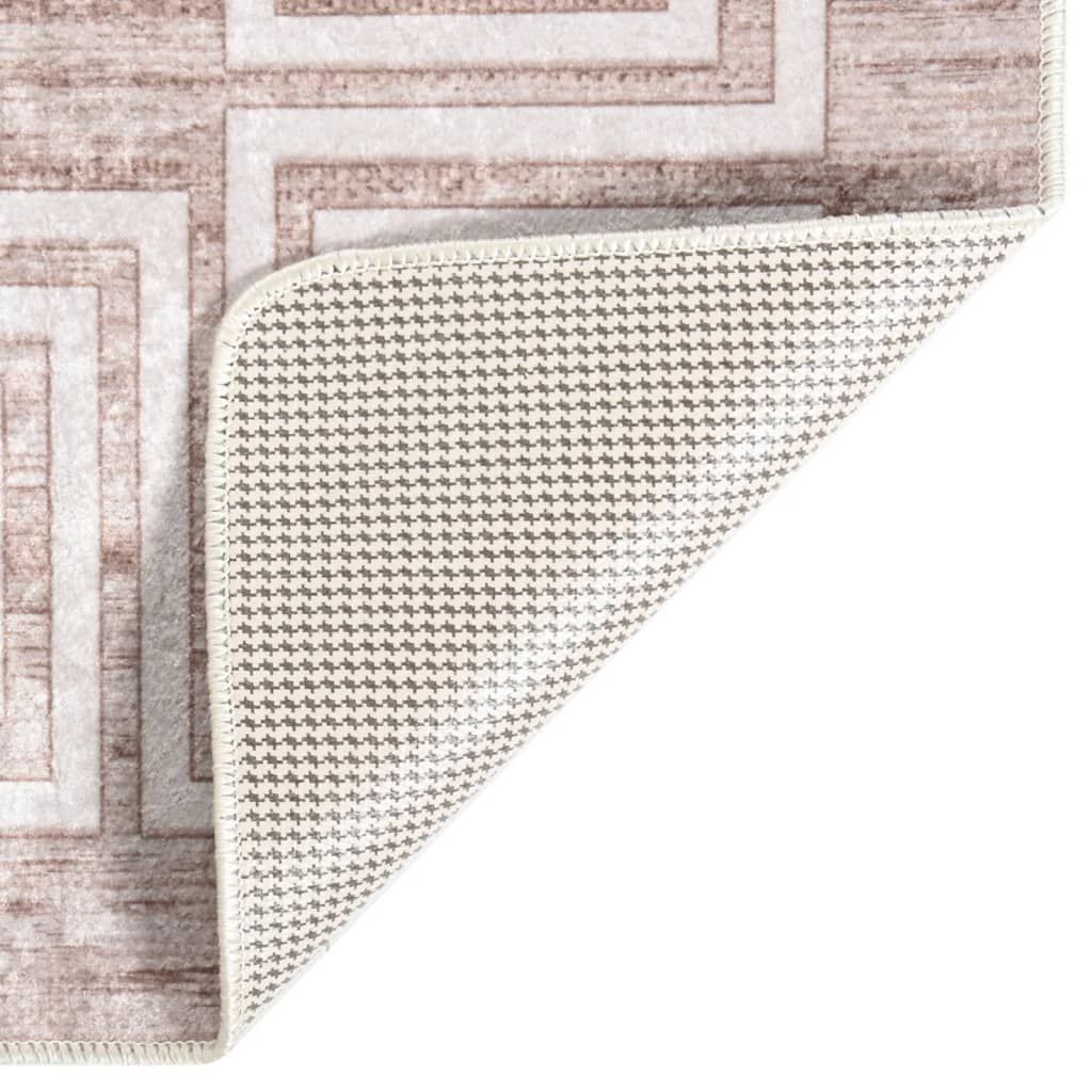 Washable carpet 120x180 cm beige non-slip