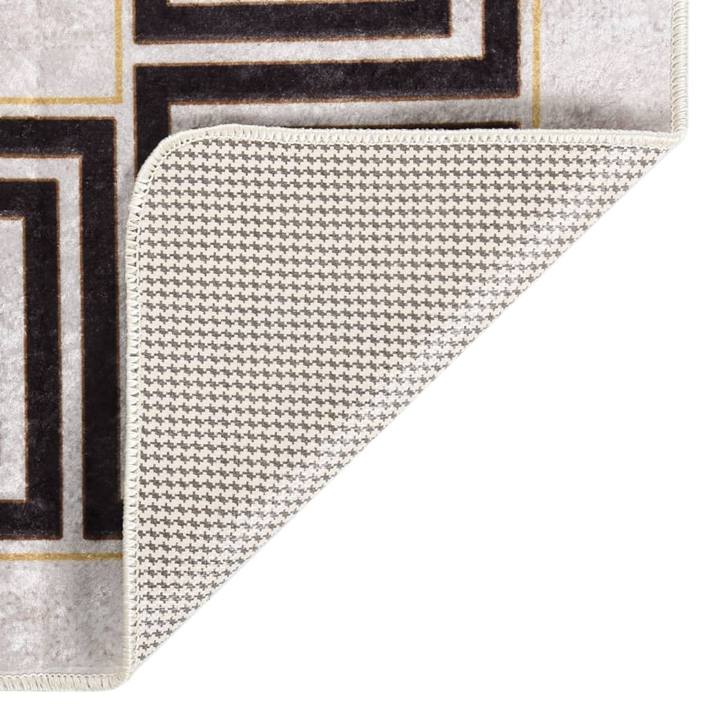 Washable carpet 80x150 cm light beige non-slip