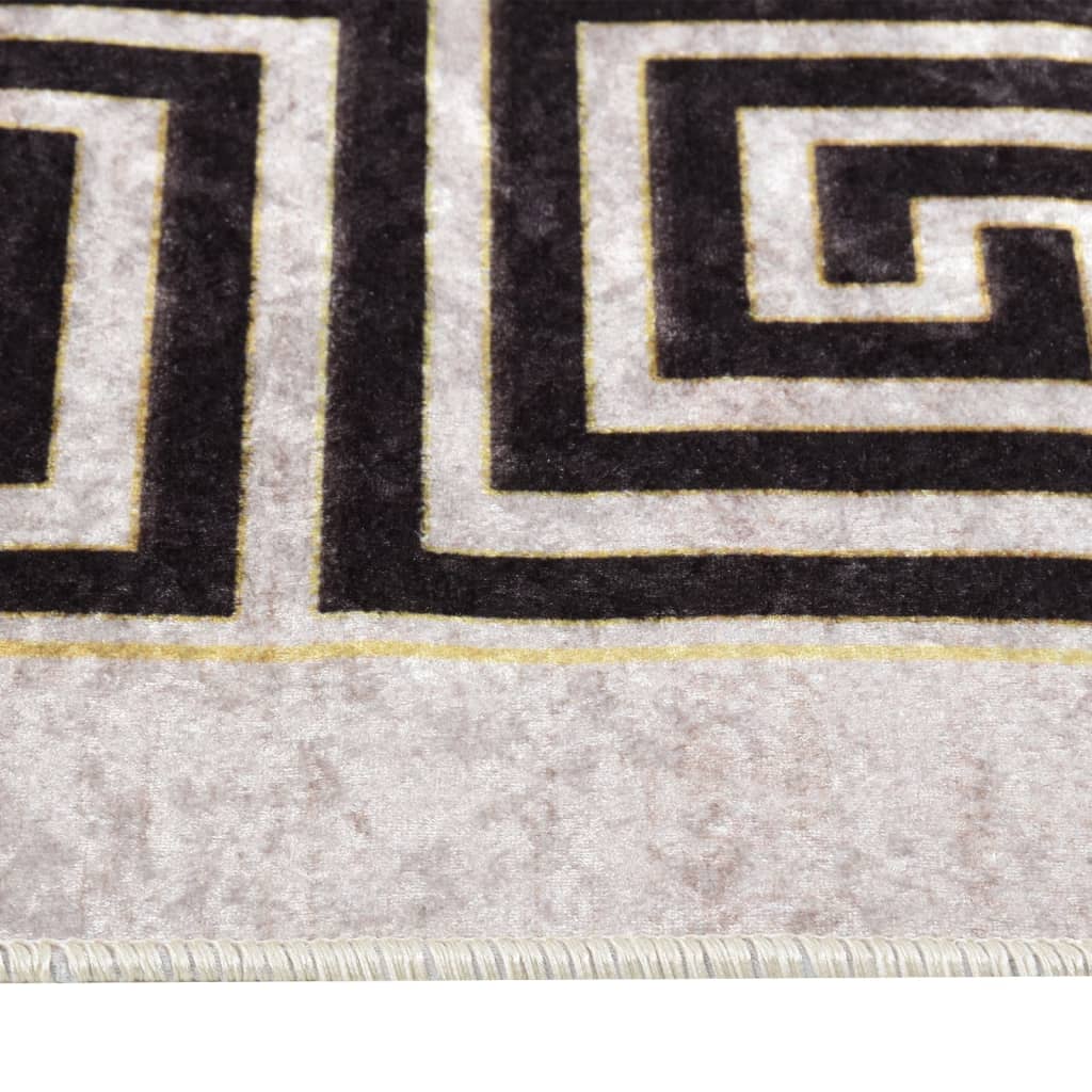 Washable carpet 80x300 cm light beige non-slip