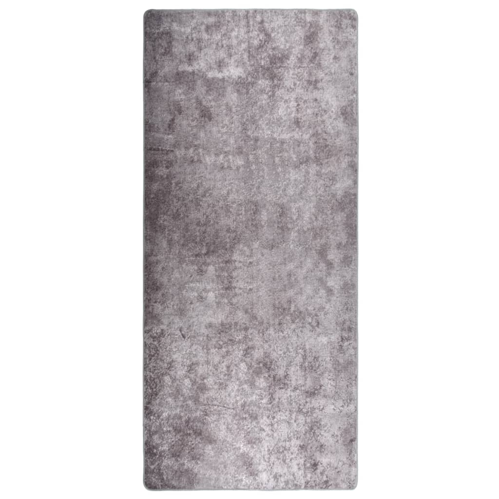 Washable carpet 80x300 cm gray non-slip