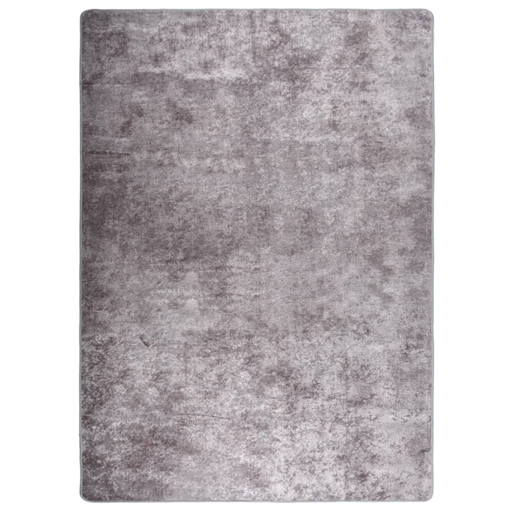 Washable carpet 120x180 cm gray non-slip