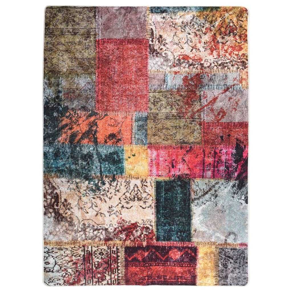 Teppich Waschbar Patchwork 120x180 cm Mehrfarbig Rutschfest
