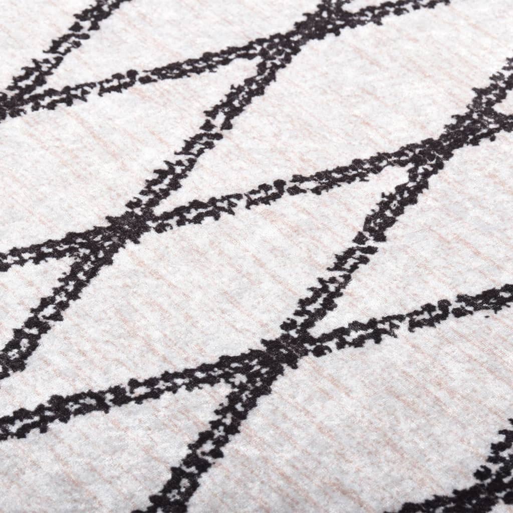 Washable carpet 120x180 cm black and white non-slip