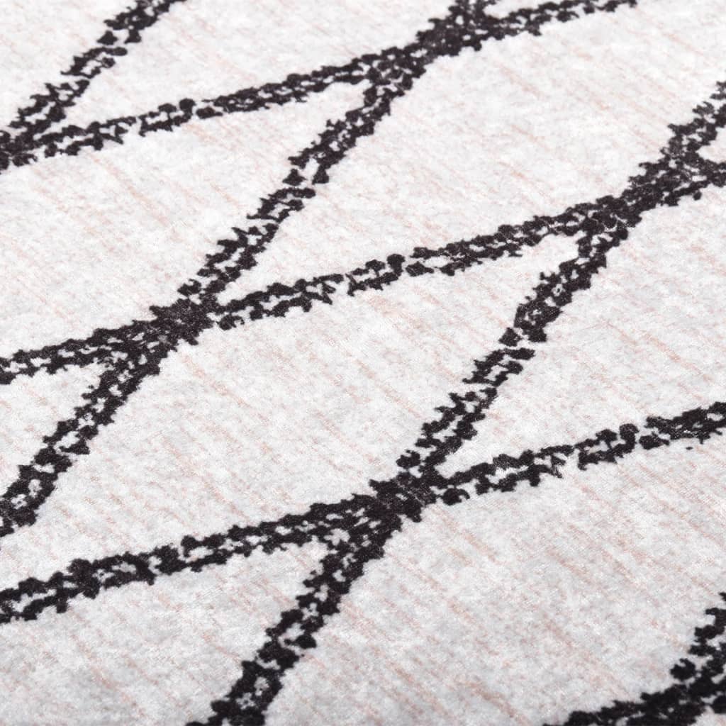 Washable carpet 160x230 cm black and white non-slip