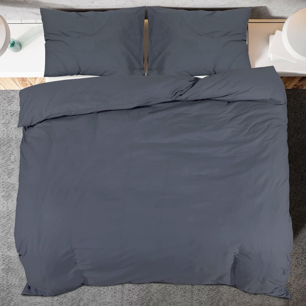Bed linen set anthracite 240x220 cm cotton
