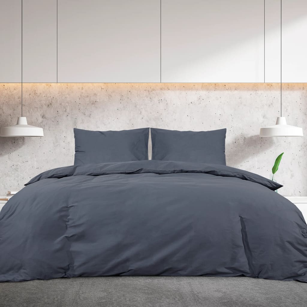 Bed linen set anthracite 220x240 cm cotton