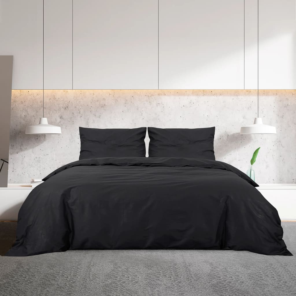 Bedding set black 140x200 cm cotton