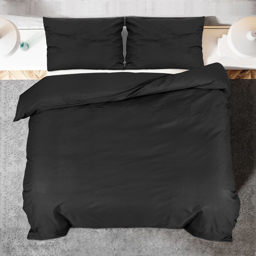 Bedding set black 260x240 cm cotton