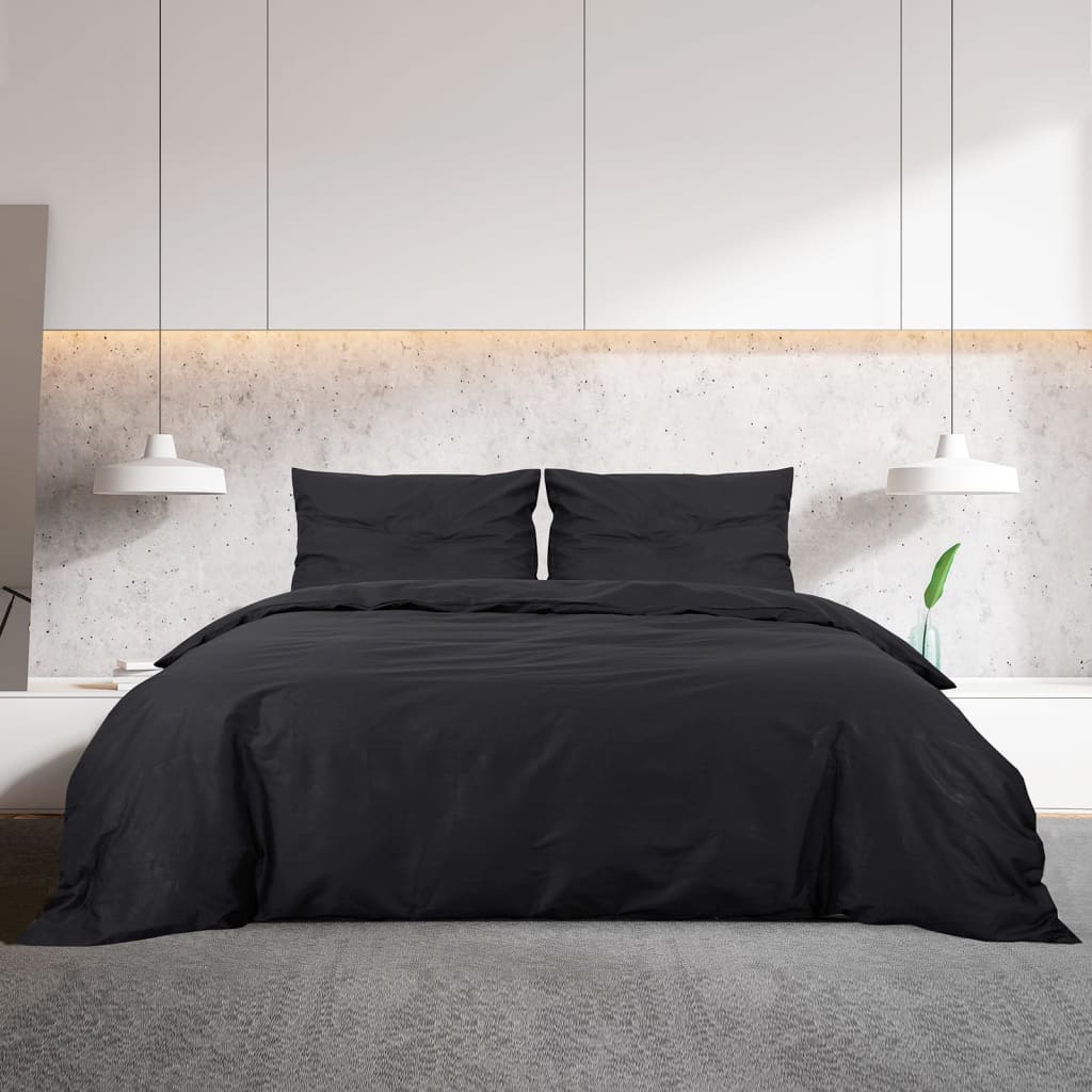 Bedding set black 155x220 cm cotton