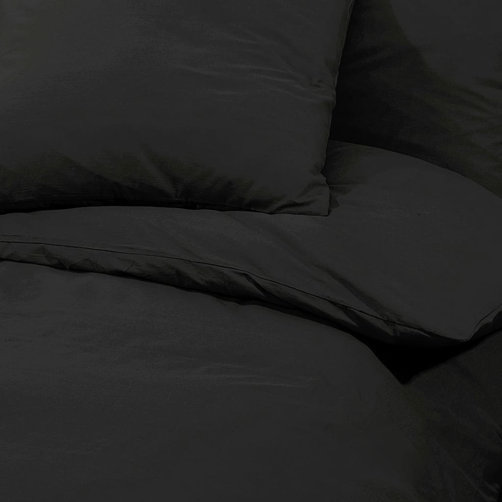 Bedding set black 155x220 cm cotton
