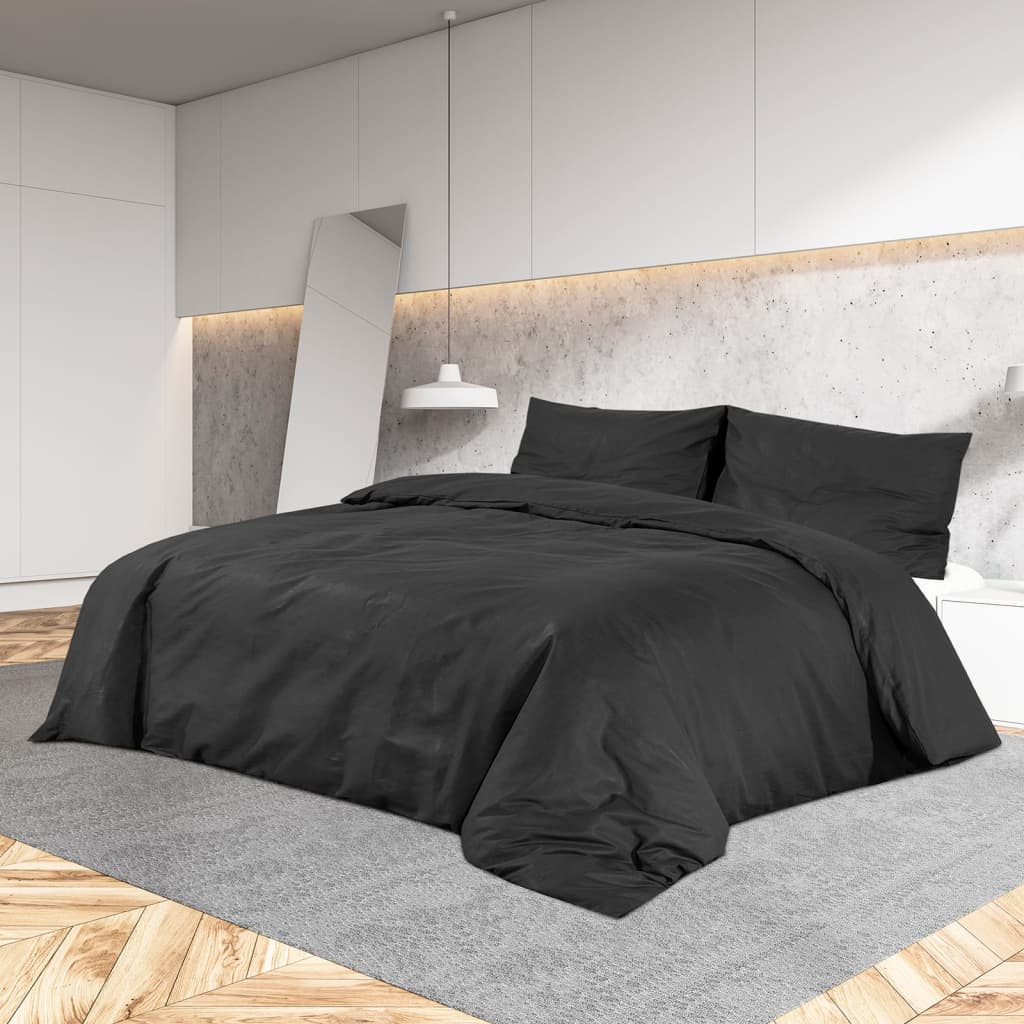 Bedding set black 200x220 cm cotton