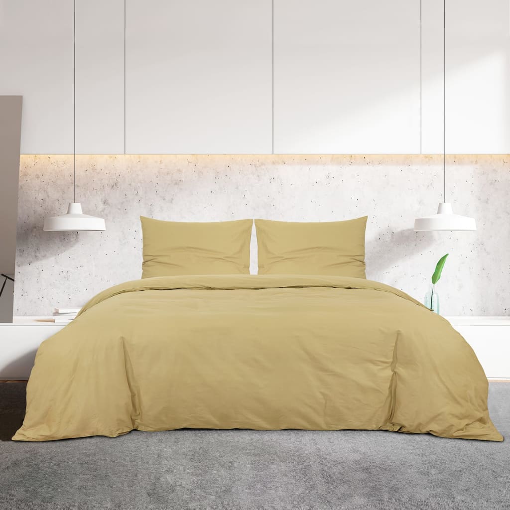 Bed linen set taupe 220x240 cm cotton