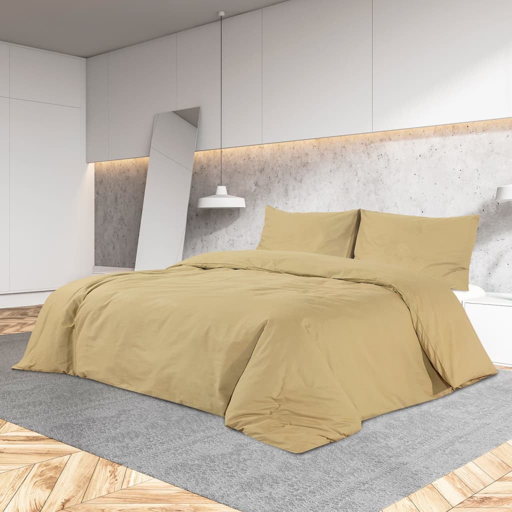 Bed linen set taupe 220x240 cm cotton