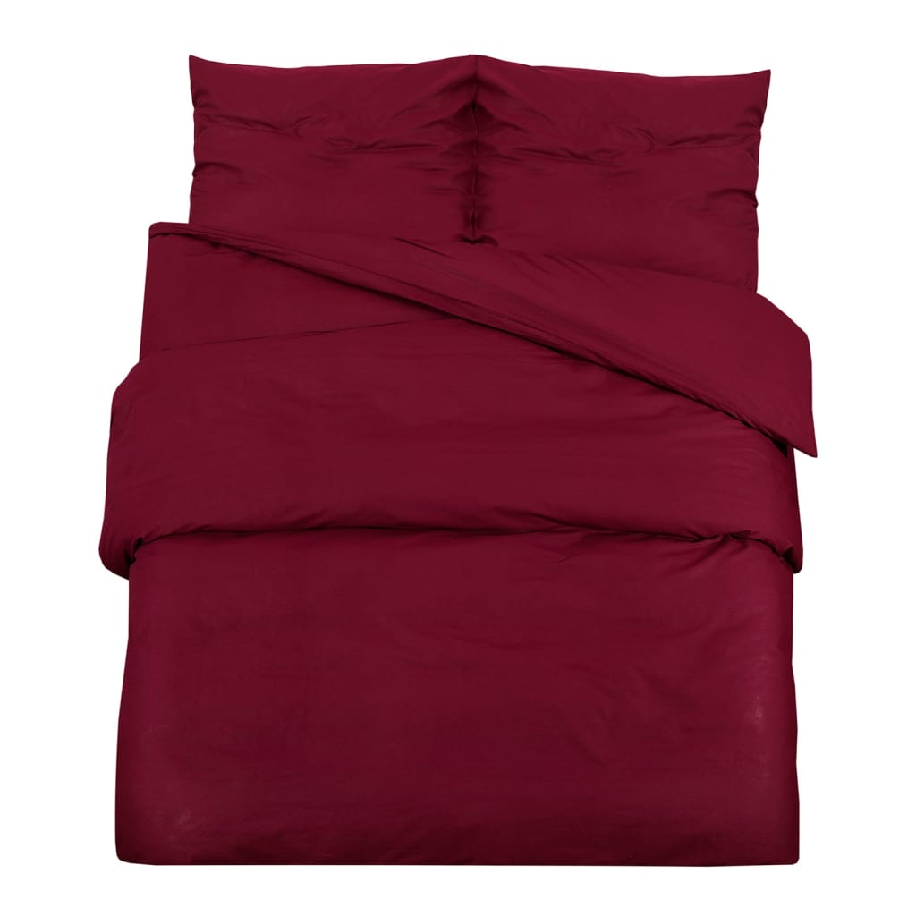 Bordeaux red bed linen set 240x220 cm cotton