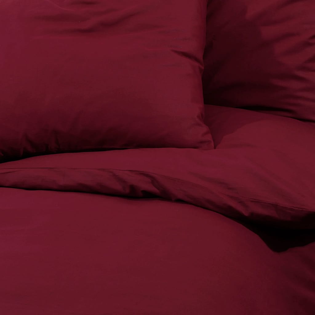 Bordeaux red bed linen set 240x220 cm cotton