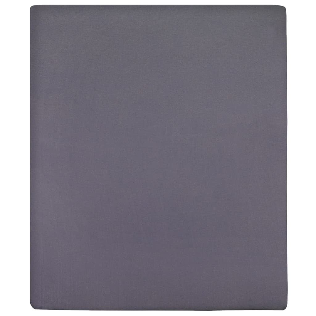 Fitted sheet 2 pieces jersey anthracite 90x200 cm cotton
