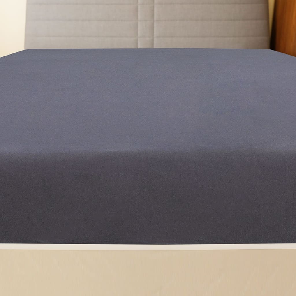 Fitted sheet 2 pieces jersey anthracite 140x200 cm cotton