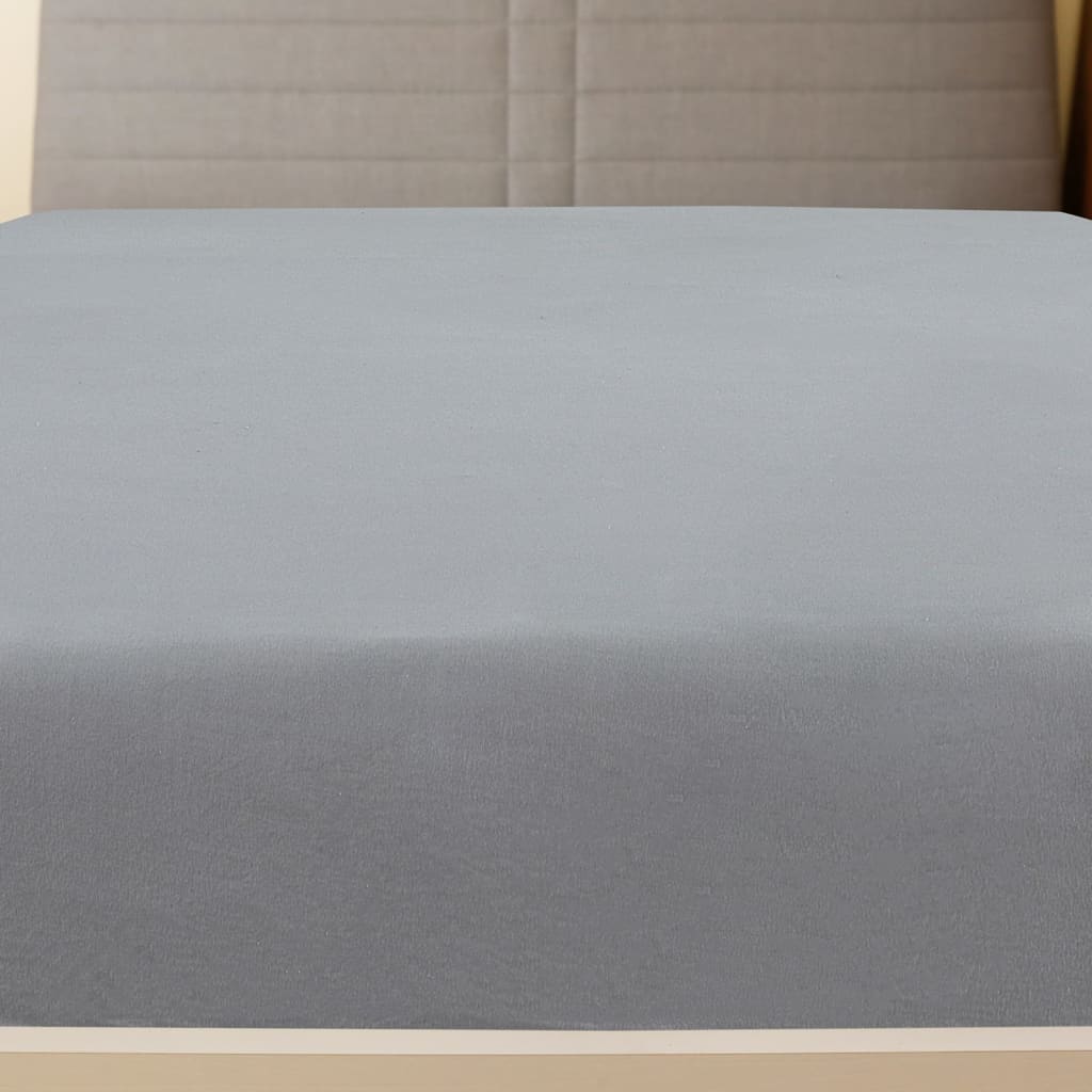 Fitted sheet 2 pieces jersey gray 140x200 cm cotton