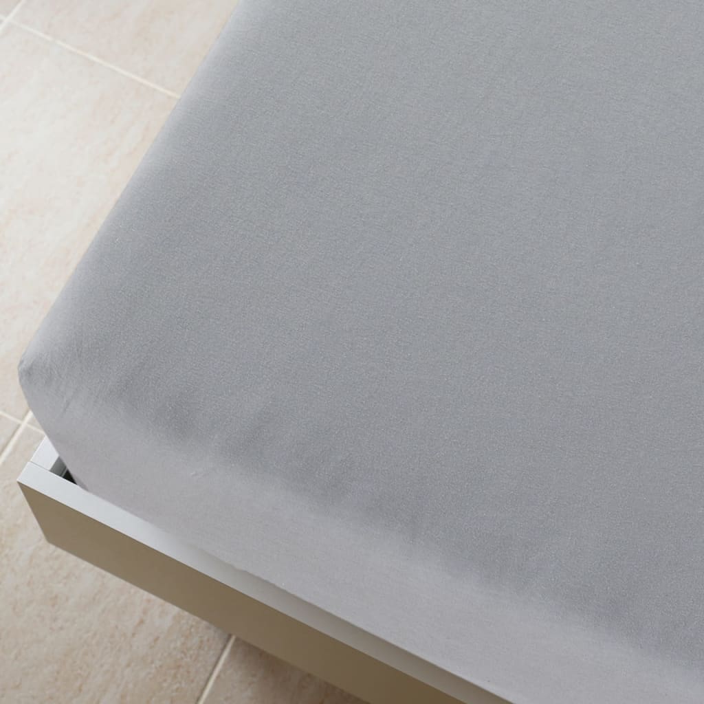 Fitted sheet 2 pieces jersey gray 140x200 cm cotton