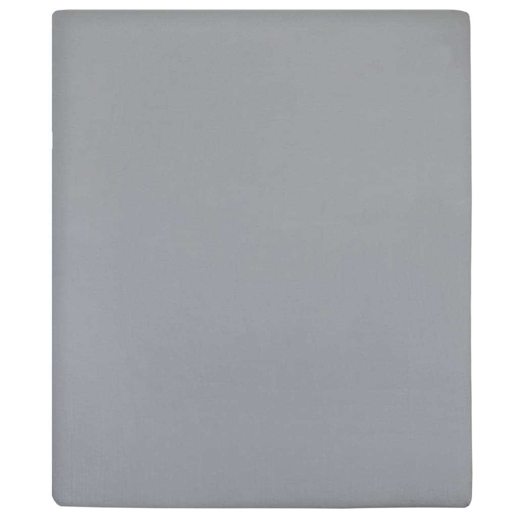 Spannbettlaken Jersey Grau 160x200 cm Baumwolle