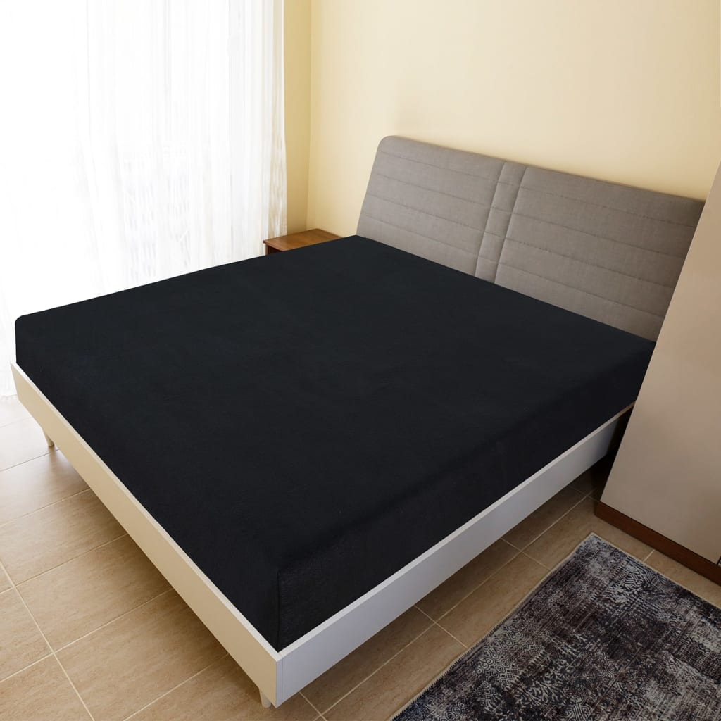 Fitted sheet 2 pieces jersey black 90x200 cm cotton