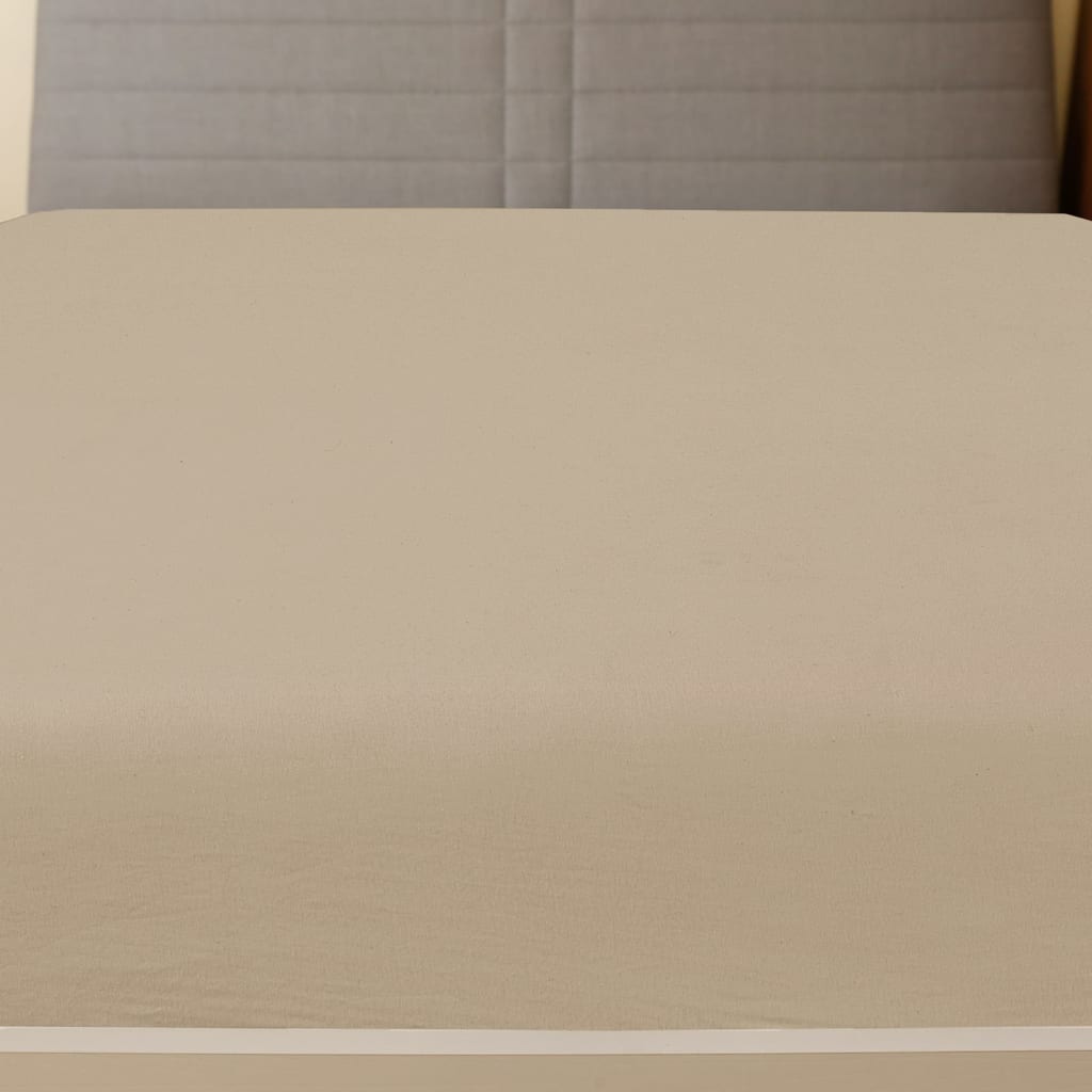 Fitted sheet jersey taupe 90x200 cm cotton