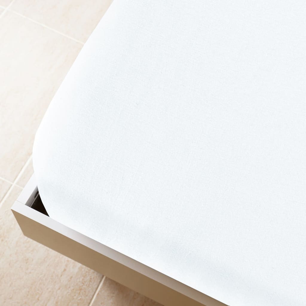 Fitted sheet jersey white 140x200 cm cotton
