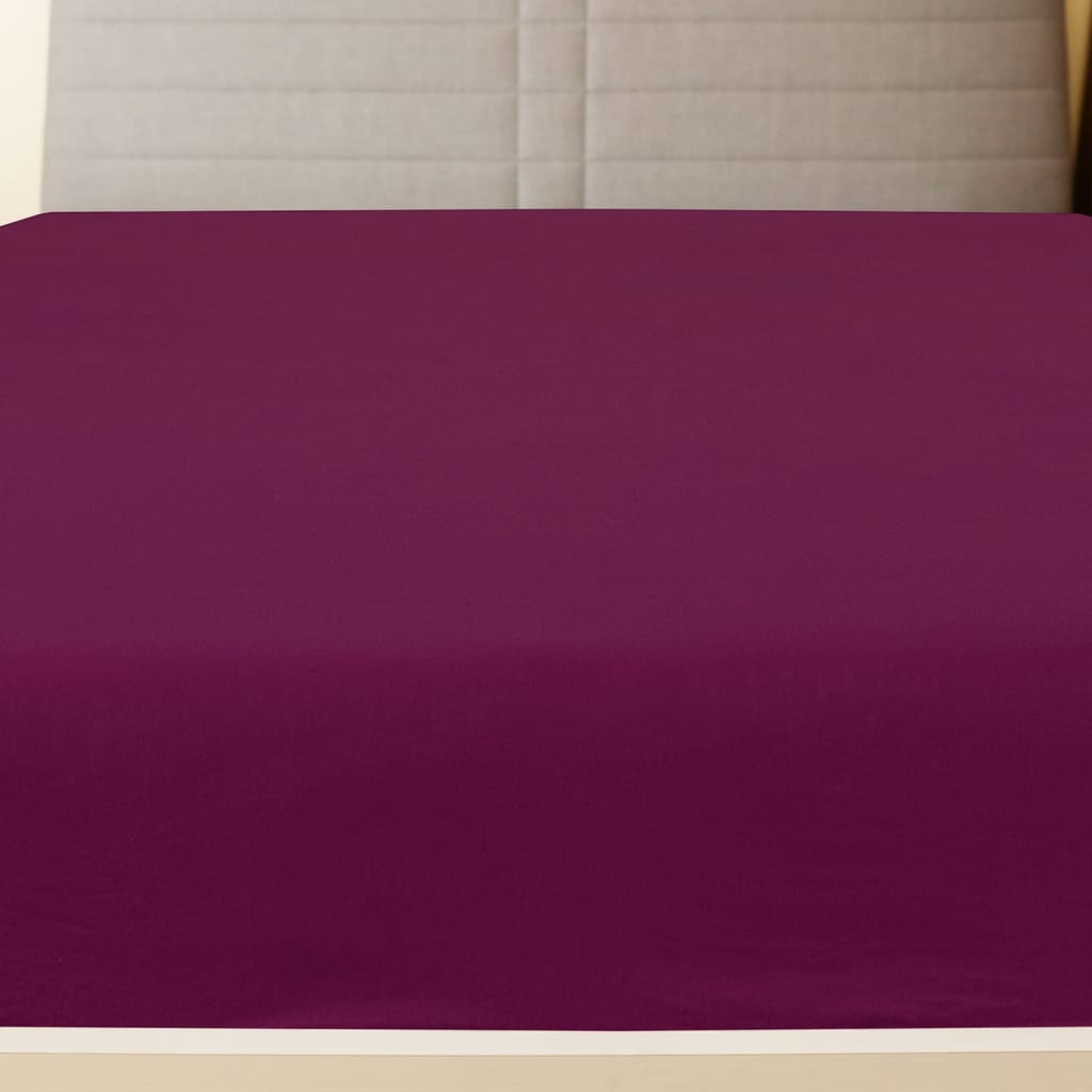Fitted sheet 2 pieces jersey burgundy red 140x200 cm cotton