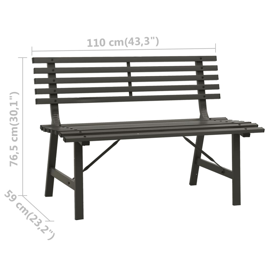 Garden bench 110 cm steel black