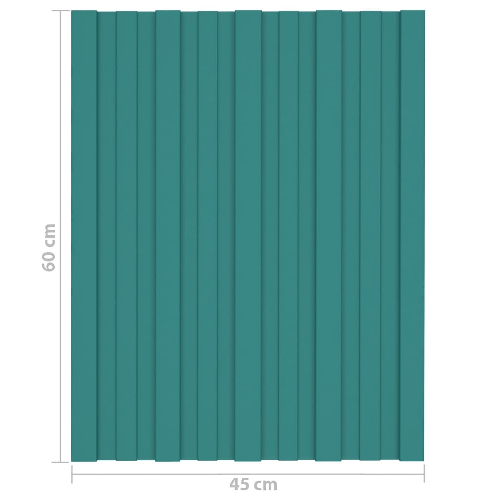 Roof panels 36 pcs. Galvanized steel Green 60x45 cm