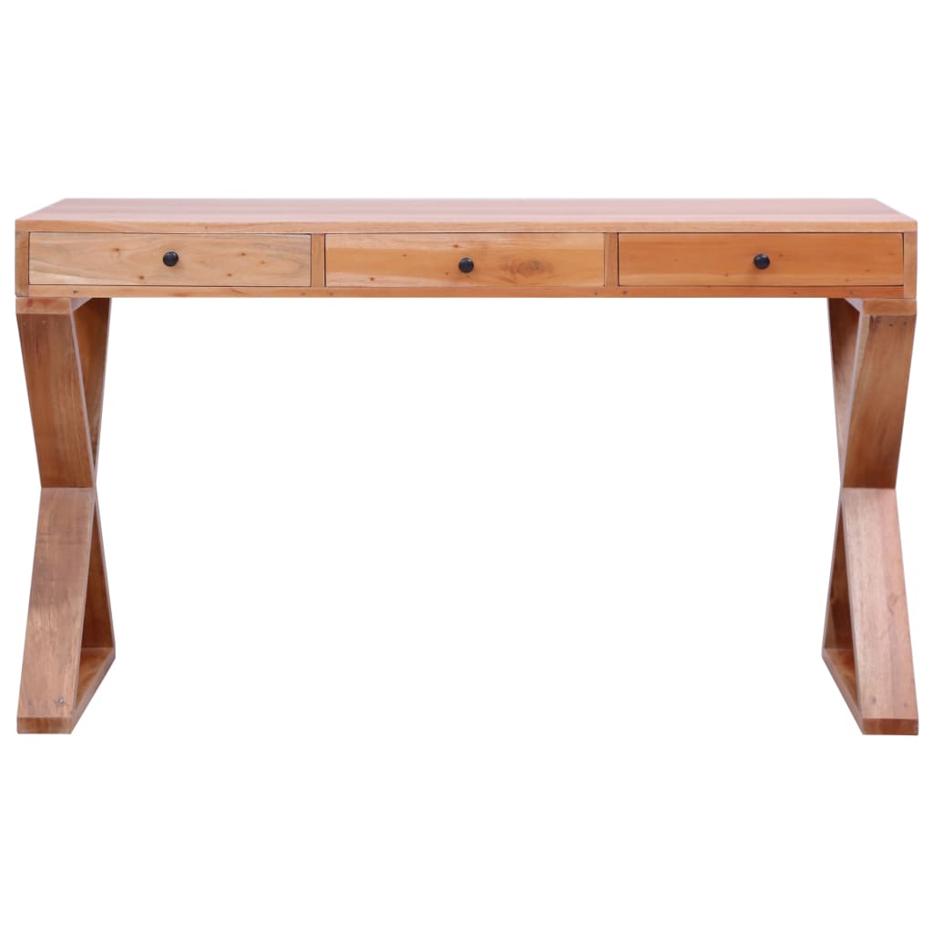 Computer table natural 115x47x77 cm solid mahogany wood