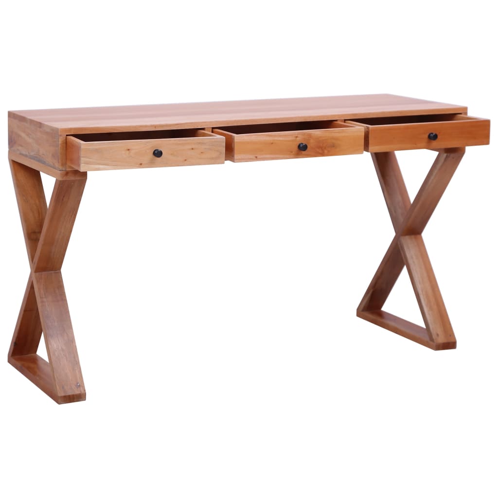 Computer table natural 115x47x77 cm solid mahogany wood