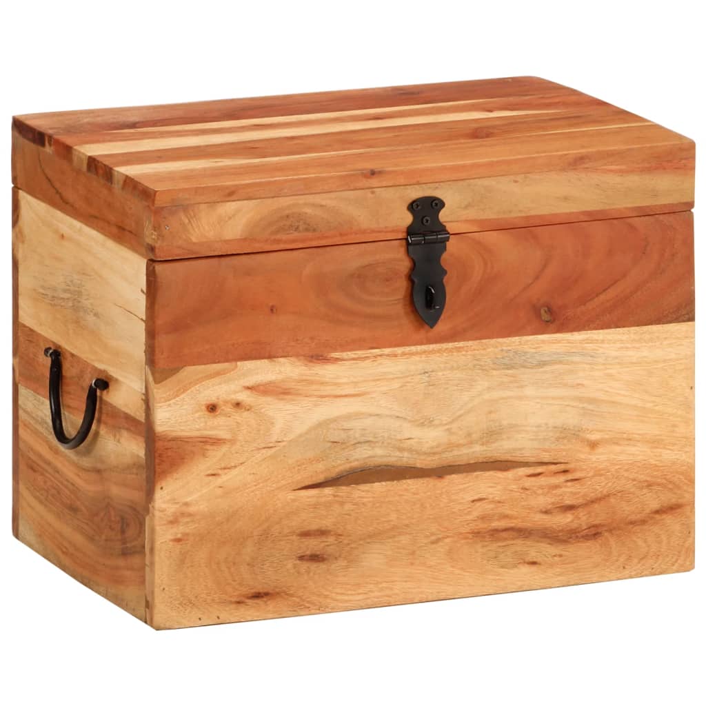 Storage box 39x28x31 cm solid acacia wood