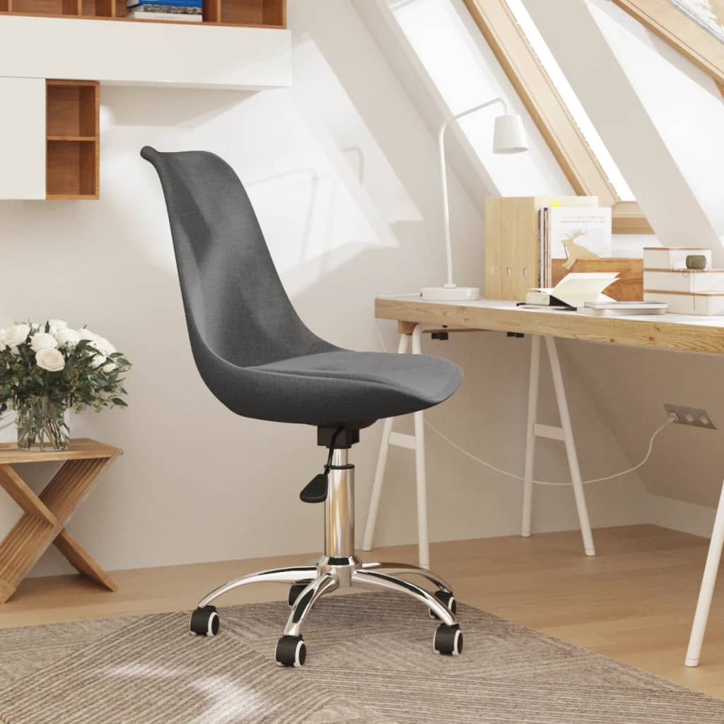 Office chair swivel dark gray fabric