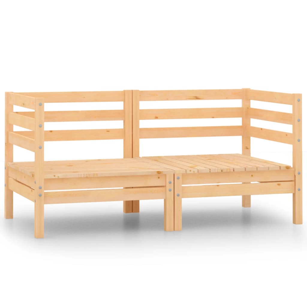 2-seater garden sofa made of solid pine wood