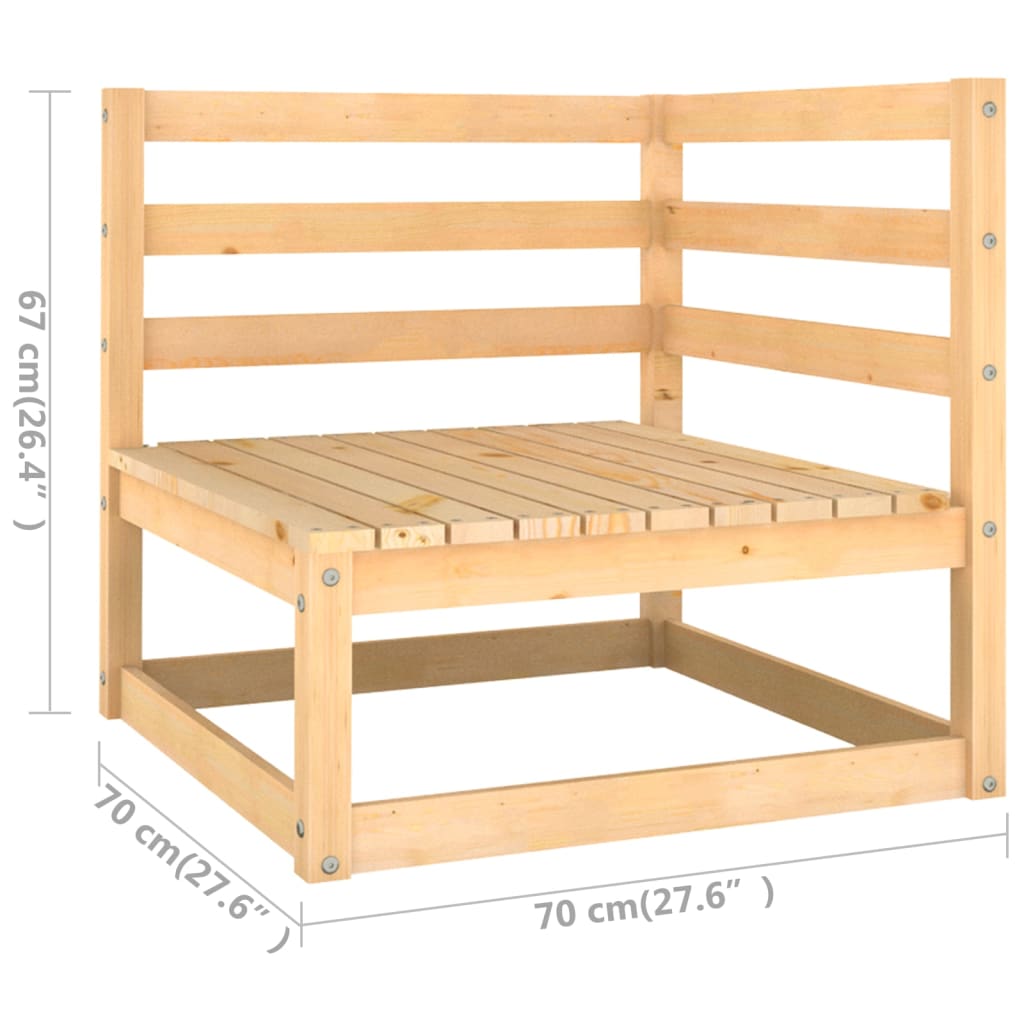 5-tlg. Garten-Lounge-Set mit Kissen Kiefer Massivholz