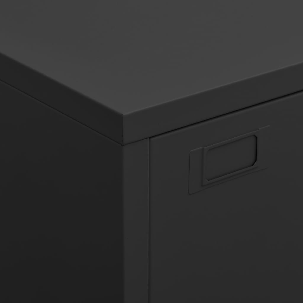 Storage cabinet industrial black 75x40x115 cm metal