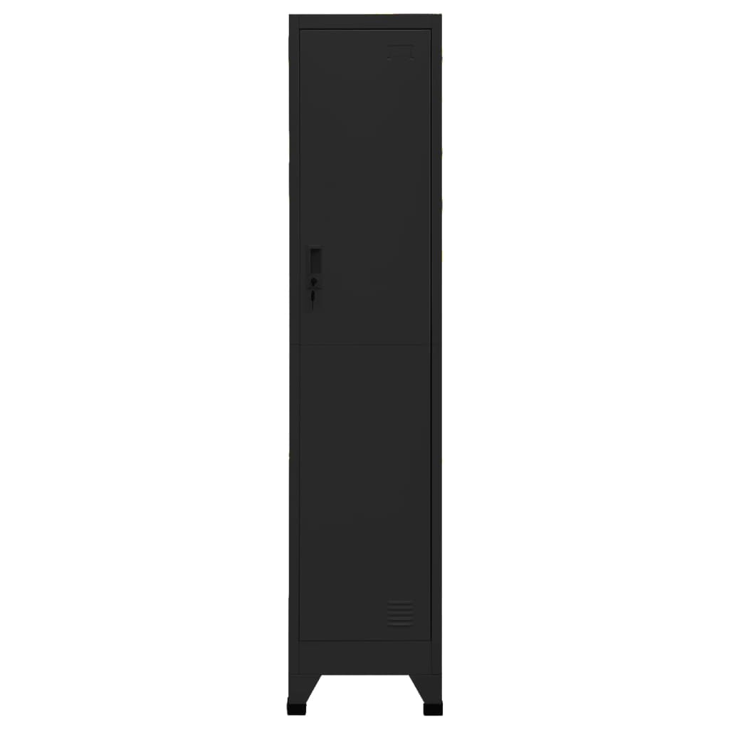 Schließfachschrank Schwarz 38x45x180 cm Stahl