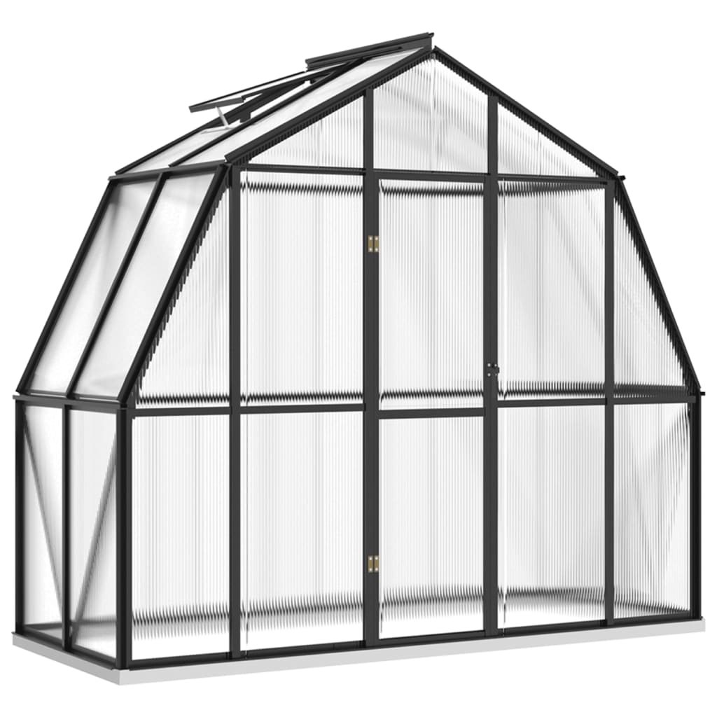 Greenhouse with foundation frame anthracite 3.3 m² aluminum