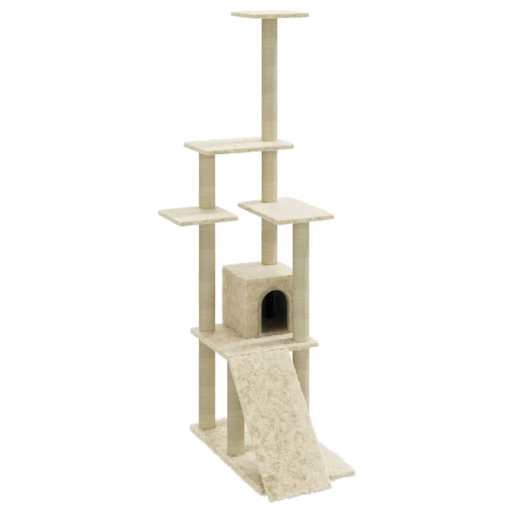 Scratching post with sisal scratching posts cream 155 cm