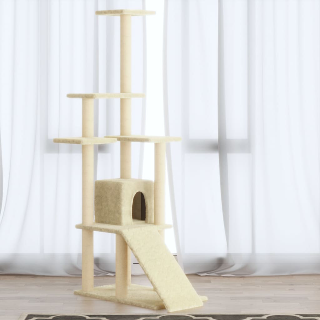 Scratching post with sisal scratching posts cream 155 cm