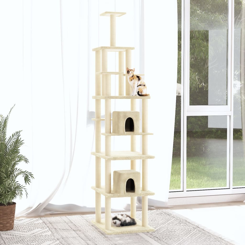Scratching post with sisal scratching posts cream 216 cm