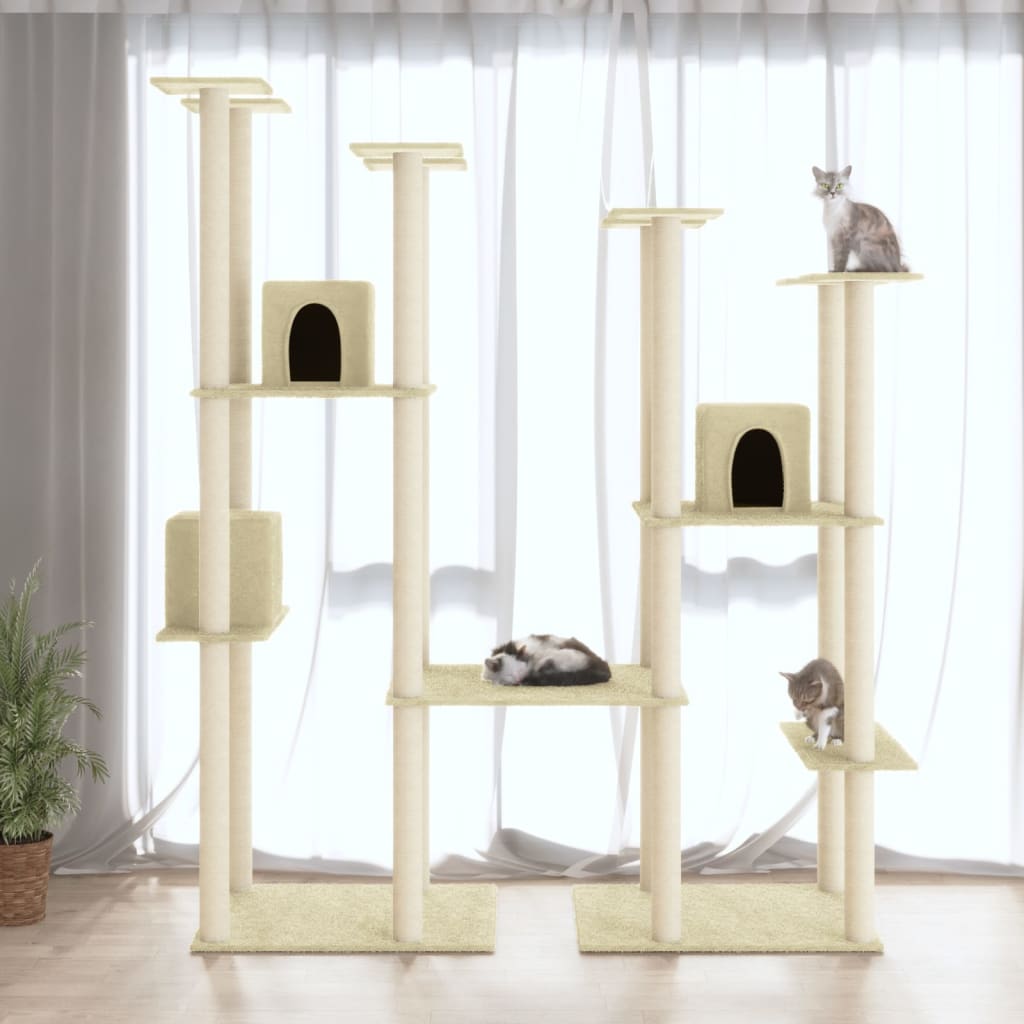 Scratching post with sisal scratching posts cream 174 cm