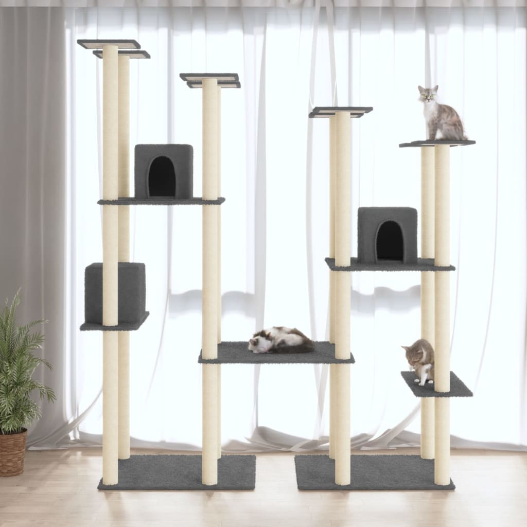 Scratching post with sisal scratching posts dark gray 174 cm