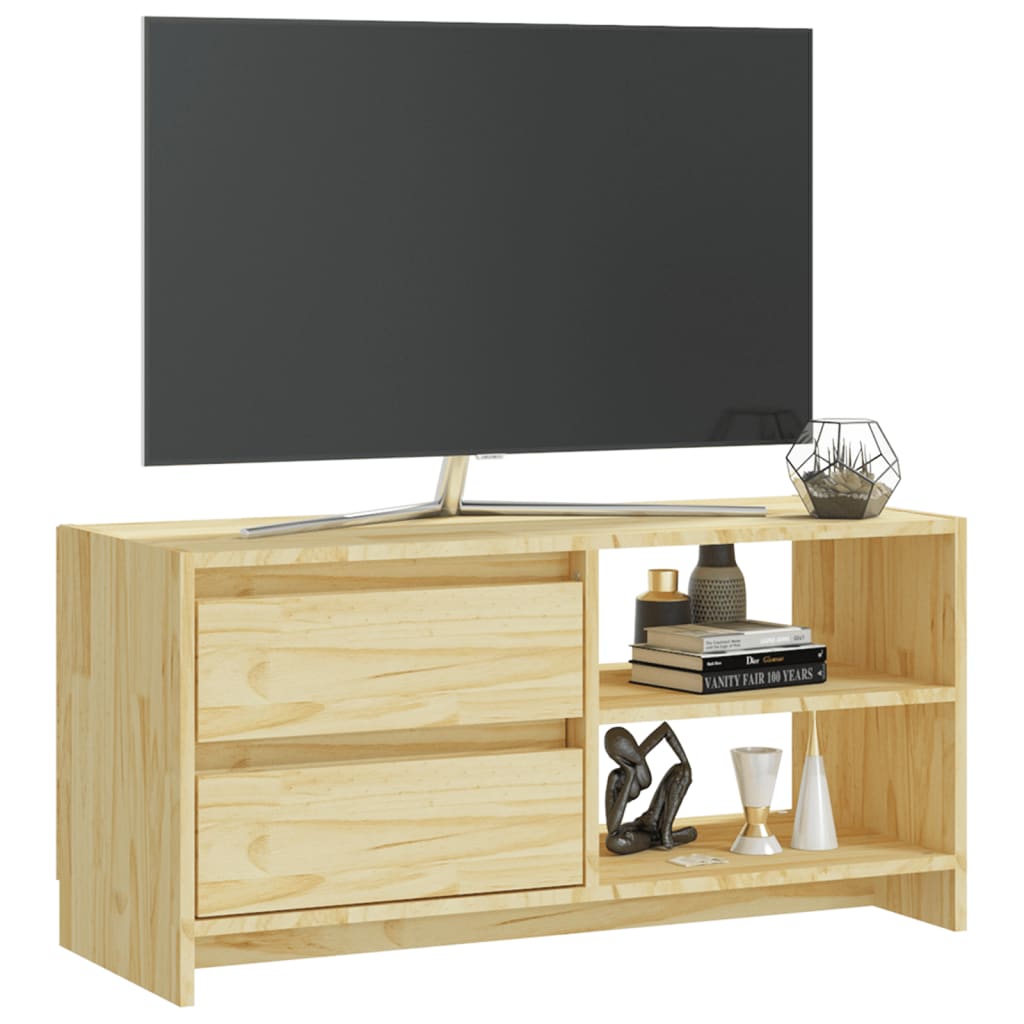 TV-Schrank 80x31x39 cm Massivholz Kiefer